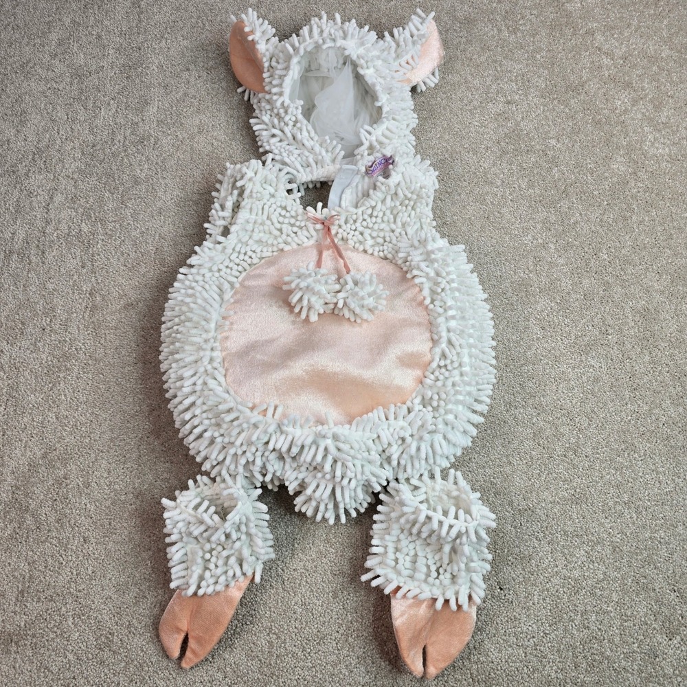 Princess Paradise Toddler Lamb Costume White Pink Chenille 18M-2T 3 Piece Set